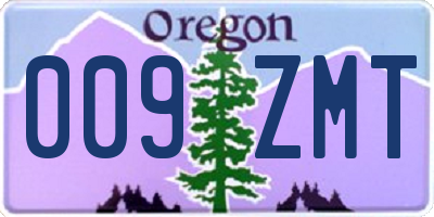 OR license plate 009ZMT