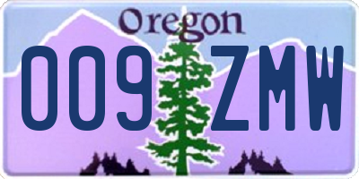 OR license plate 009ZMW