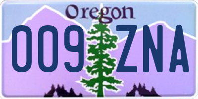 OR license plate 009ZNA