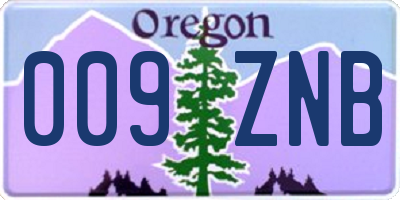 OR license plate 009ZNB