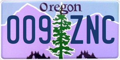 OR license plate 009ZNC