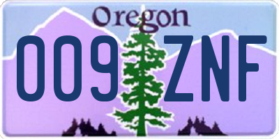 OR license plate 009ZNF