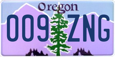OR license plate 009ZNG