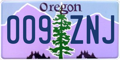 OR license plate 009ZNJ