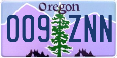 OR license plate 009ZNN
