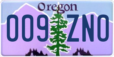 OR license plate 009ZNO
