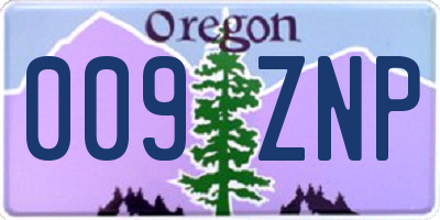 OR license plate 009ZNP