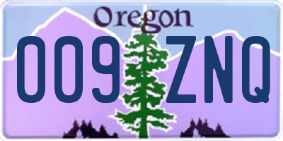OR license plate 009ZNQ