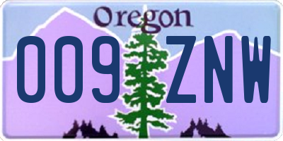 OR license plate 009ZNW