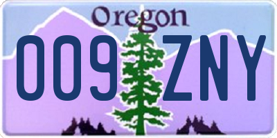 OR license plate 009ZNY