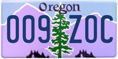 OR license plate 009ZOC