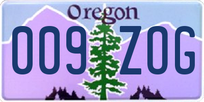 OR license plate 009ZOG