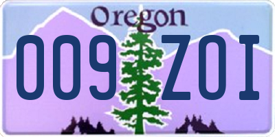 OR license plate 009ZOI