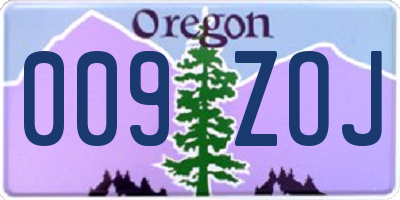 OR license plate 009ZOJ