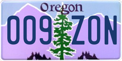 OR license plate 009ZON