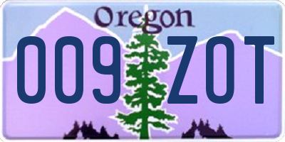 OR license plate 009ZOT