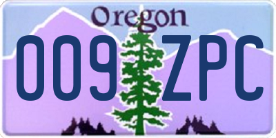 OR license plate 009ZPC