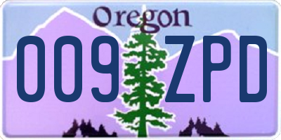OR license plate 009ZPD
