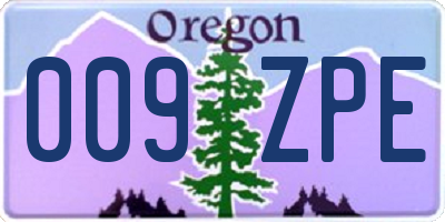 OR license plate 009ZPE