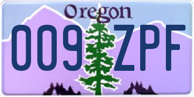 OR license plate 009ZPF