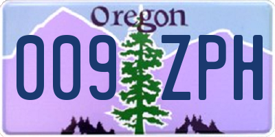 OR license plate 009ZPH