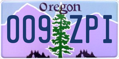 OR license plate 009ZPI