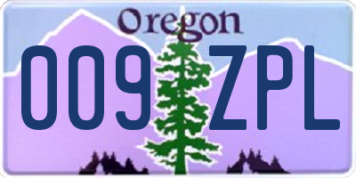 OR license plate 009ZPL