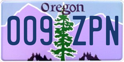 OR license plate 009ZPN