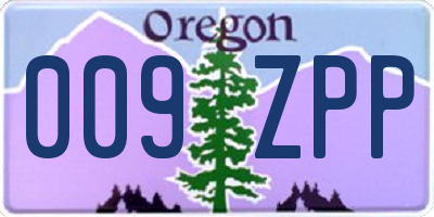 OR license plate 009ZPP