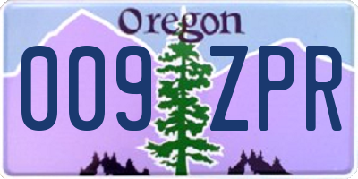 OR license plate 009ZPR