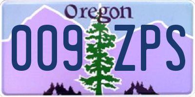 OR license plate 009ZPS
