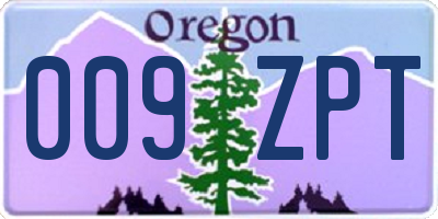 OR license plate 009ZPT