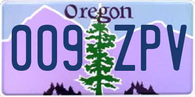 OR license plate 009ZPV