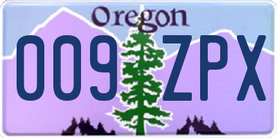 OR license plate 009ZPX
