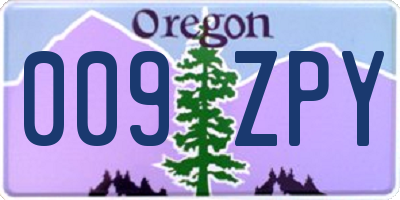 OR license plate 009ZPY