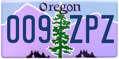 OR license plate 009ZPZ