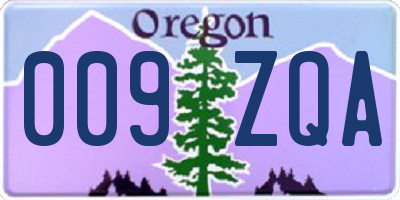 OR license plate 009ZQA