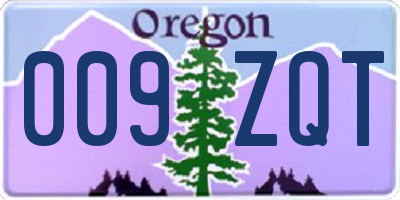 OR license plate 009ZQT
