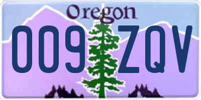 OR license plate 009ZQV