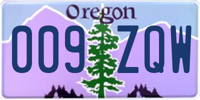 OR license plate 009ZQW