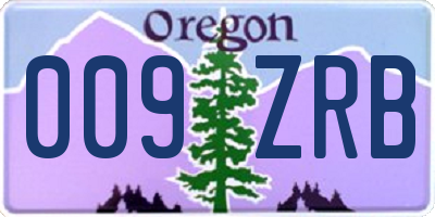 OR license plate 009ZRB