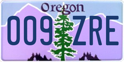 OR license plate 009ZRE