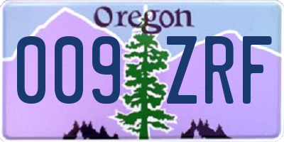 OR license plate 009ZRF