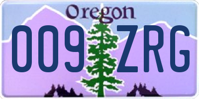 OR license plate 009ZRG