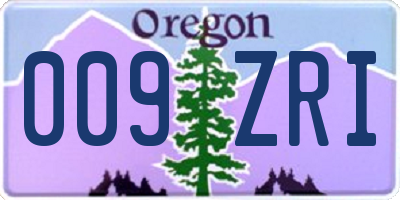 OR license plate 009ZRI