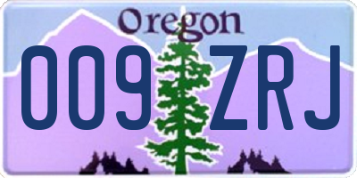 OR license plate 009ZRJ