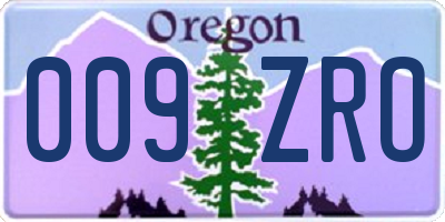OR license plate 009ZRO