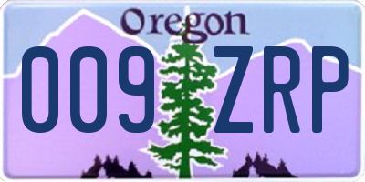 OR license plate 009ZRP
