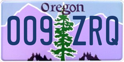 OR license plate 009ZRQ