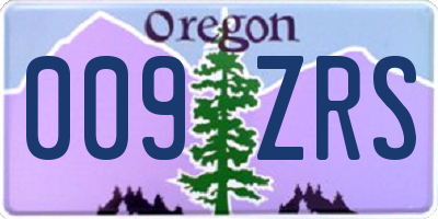 OR license plate 009ZRS